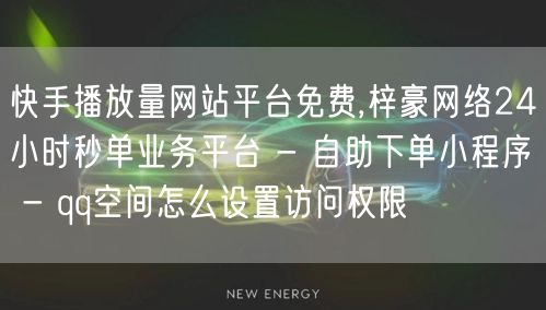 快手播放量网站平台免费,梓豪网络24小时秒单业务平台 - 自助下单小程序 - qq空间怎么设置访问权限