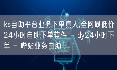 ks自助平台业务下单真人,全网最低价24小时自助下单软件 - dy24小时下单 - 哔站业务自助