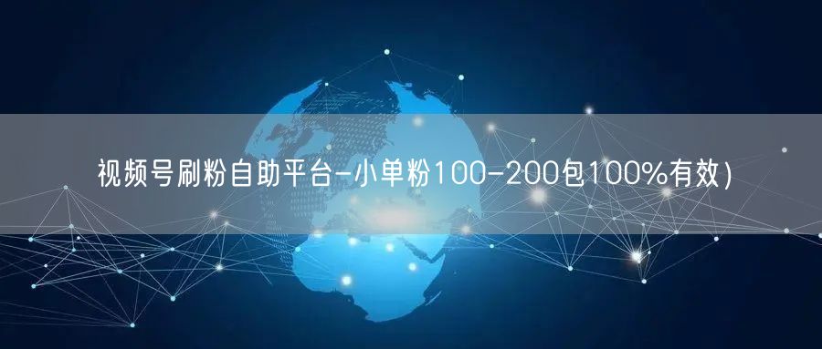 视频号刷粉自助平台-小单粉100-200包100%有效）