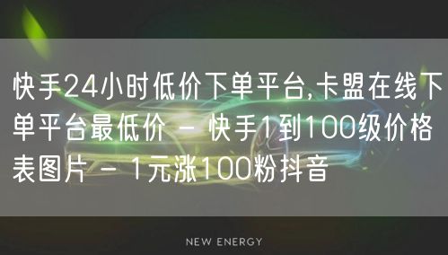 快手24小时低价下单平台,卡盟在线下单平台最低价 - 快手1到100级价格表图片 - 1元涨100粉抖音