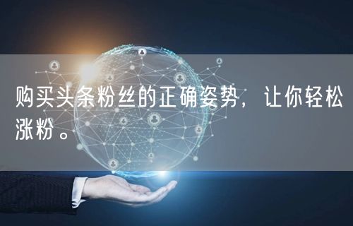 购买头条粉丝的正确姿势，让你轻松涨粉。
