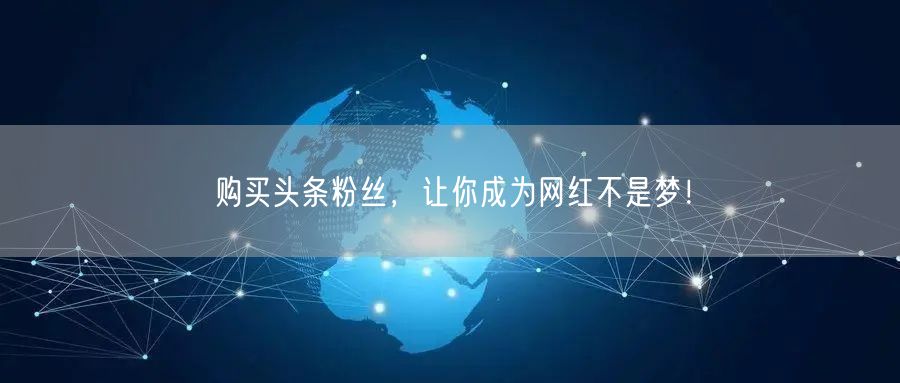 购买头条粉丝，让你成为网红不是梦！