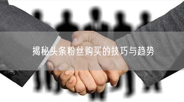 揭秘头条粉丝购买的技巧与趋势