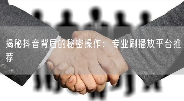揭秘抖音背后的秘密操作：专业刷播放平台推荐