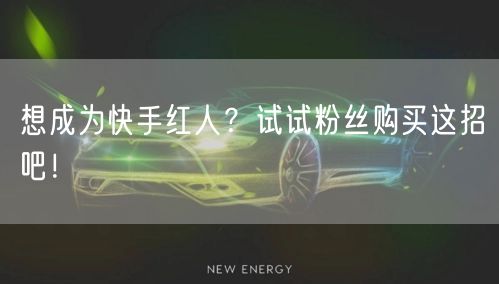 想成为快手红人？试试粉丝购买这招吧！